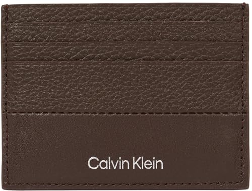 Calvin Klein SUBTLE MIX CARDHOLDER 6CC Kartenetui Herren, Schwarz (Java Brown Pebble And Smooth), OS von Calvin Klein