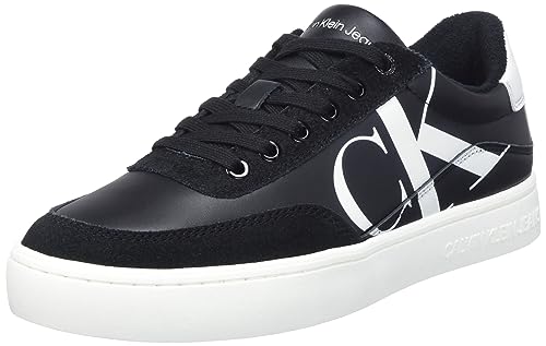 Calvin Klein Herren Klassische Bold Mono Cupsole Sneaker, Schwarz, Hellweiß, 46 EU von Calvin Klein