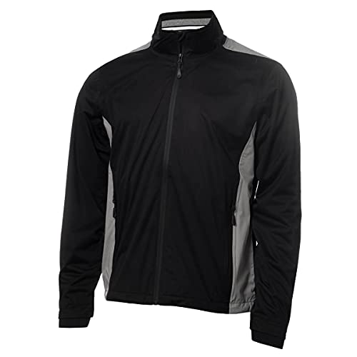 Calvin Klein Herren Kragen Details Wasserdichte Golfjacke - Schwarz/Silber - M von Calvin Klein