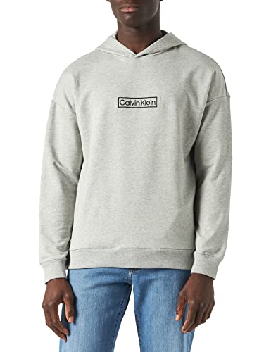 Calvin Klein Herren L/S Hoodie Pyjamaoberteil, Grey Heather, L von Calvin Klein