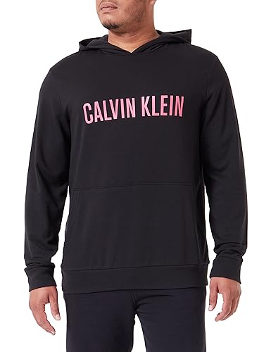 Calvin Klein Herren Hoodie L/S mit Kapuze, Schwarz (Black W/ Fuchsia Rose), M von Calvin Klein
