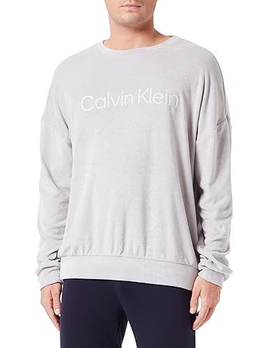 Calvin Klein Herren L/S 000NM2453E Heavyweight Sweatshirts, Grau (Porpoise), M von Calvin Klein