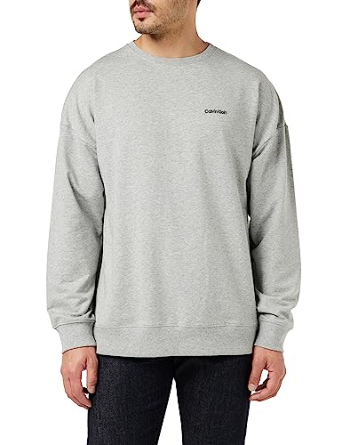 Calvin Klein Herren L/S Sweatshirt, Grey Heather, XL von Calvin Klein
