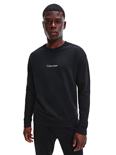 Calvin Klein Herren Sweatshirt ohne Kapuze, Schwarz (Black), XL von Calvin Klein