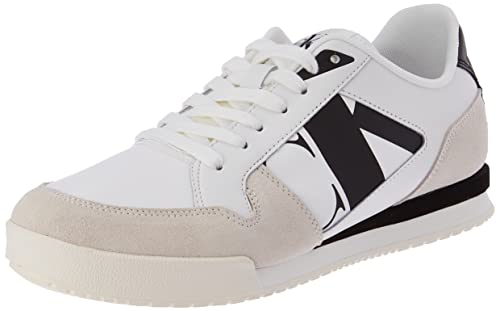 Calvin Klein Jeans – Low Profile Runner Mix, Herren-Sneaker, Hellweiß/Cremeweiß/Schwarz, 40 EU von Calvin Klein Jeans