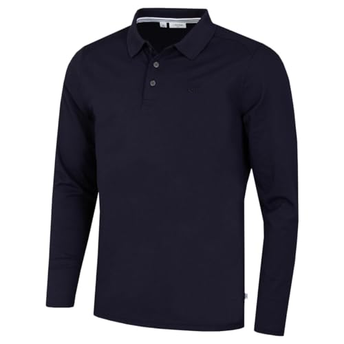 Calvin Klein Herren Langarm-Stretch-Campus-Golf-Polo- Kriegsmarine - M von Calvin Klein