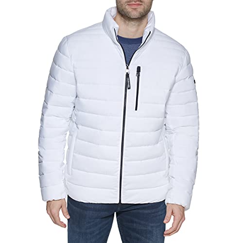 Calvin Klein Herren Leichte Puffer Wasserabweisende Daunenjacke Jacke, Weiss/opulenter Garten, XL von Calvin Klein