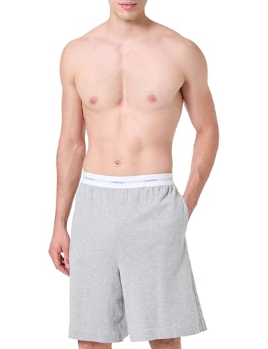 Calvin Klein Herren Lounge Shorts mit Logobund, Grau (Medium Grey Heather), XL von Calvin Klein