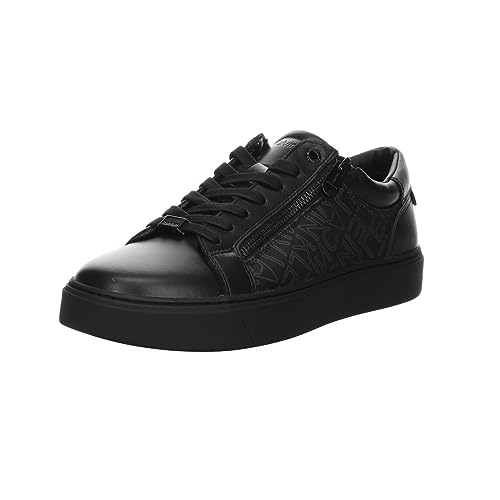 Calvin Klein Herren Low Top Lace Up W/Zip Sneaker, Outline Mono Black von Calvin Klein