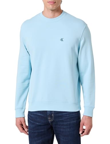 Calvin Klein Herren Ls Eu 350terry Monogram Cn Swtsh Lv04rc296g Sweatshirts, Blue(Stratosphere), S von Calvin Klein