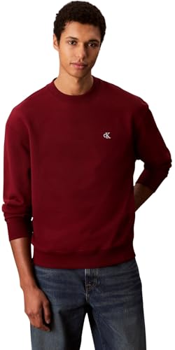 Calvin Klein Herren Ls Eu 350terry Monogram Cn Swtsh Lv04rc296g Sweatshirts, Red(Renaissance Red), L von Calvin Klein