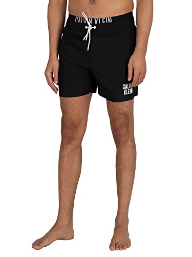 Calvin Klein Herren Badehose Medium Double WB Lang, Schwarz (PVH Black), L von Calvin Klein