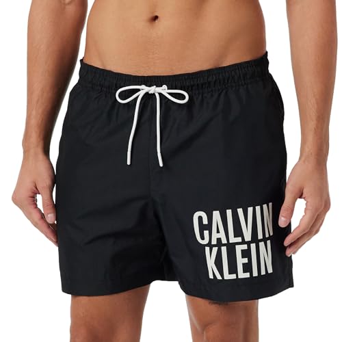 Calvin Klein Herren Badehose Medium Drawstring Lang, Schwarz (PVH Black), L von Calvin Klein