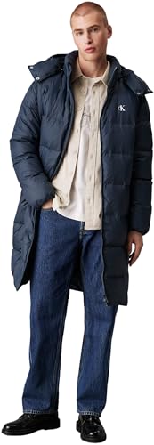 Calvin Klein Herren Mantel Essentials Down Long Parka Wasserabweisend, Blau (Ink), L von Calvin Klein