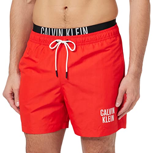 Calvin Klein Herren Badehose Medium Double WB Lang, Rot (Cajun Red), M von Calvin Klein