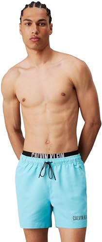 Calvin Klein Herren Badeshorts Medium Double Mittellang, Blau (Blue Punch), XXL von Calvin Klein