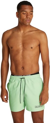 Calvin Klein Herren Badeshorts Medium Double Mittellang, Grün (Pastel Green), XXL von Calvin Klein