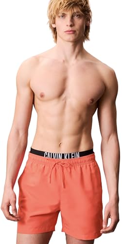 Calvin Klein Herren Medium Double Wb Km0Km01093 Boardshorts, Pink (Dazzling Coral), XXL von Calvin Klein