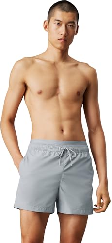 Calvin Klein Herren Badeshorts Medium Double mit Tunnelzug, Grau (Quarry), L von Calvin Klein