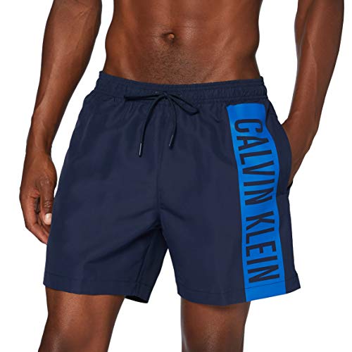 Calvin Klein Herren Medium Drawstring Badehose, Black Iris, S von Calvin Klein