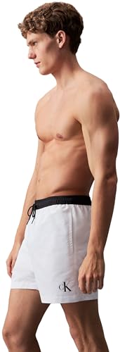 Calvin Klein Herren Medium Drawstring KM0KM01051 Badehose, Weiß (Pvh Classic White), L von Calvin Klein