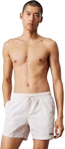 Calvin Klein Herren Badehose Medium Drawstring mit Tunnelzug, Weiß (Chalk), 3XL von Calvin Klein