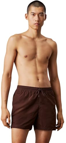 Calvin Klein Herren Badehose Medium Drawstring mit Tunnelzug, Braun (Juna Brown), S von Calvin Klein