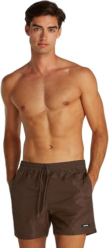Calvin Klein Herren Badehose Medium Drawstring mit Tunnelzug, Braun (Juna Brown), XXL von Calvin Klein