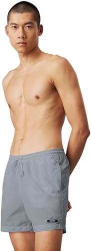 Calvin Klein Herren Badeshorts Medium Drawstring Schnelltrocknend, Grau (Quarry), M von Calvin Klein