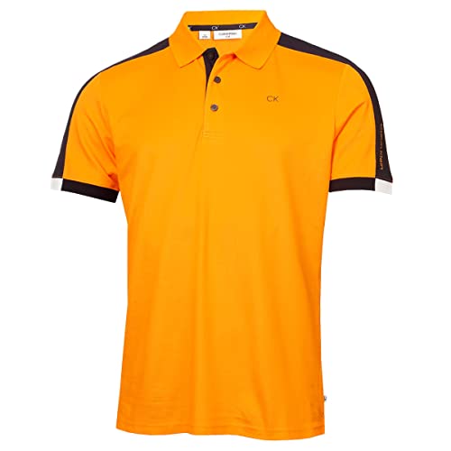 Calvin Klein Herren Meilen Feuchtigkeitsdocht Golfpolo - Orange - XL von Calvin Klein