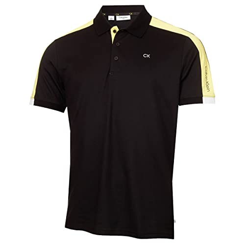 Calvin Klein Herren Meilen Feuchtigkeitsdocht Golfpolo - Schwarz - L von Calvin Klein