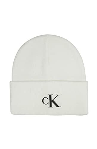 Calvin Klein Herren Men's Cuff Hat Winter-Hut, Ivory Big Logo, Einheitsgröße von Calvin Klein