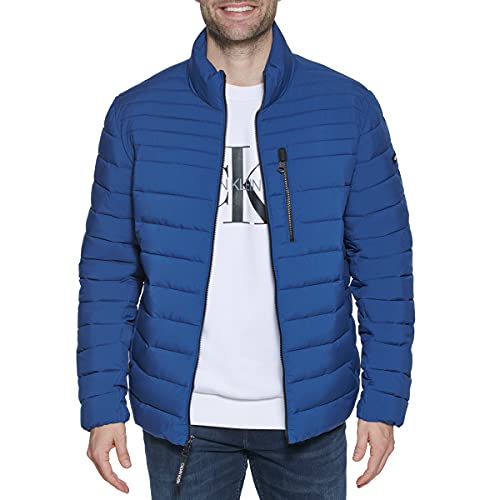 Calvin Klein Herren Leichte Puffer Wasserabweisende Daunenjacke Jacke, Denim Blau, S von Calvin Klein