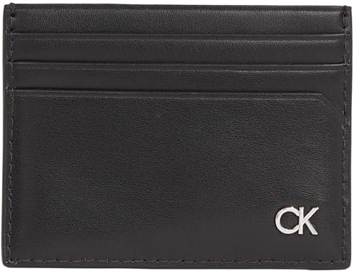 Calvin Klein Herren Kartenetui Metal Ck Cardholder aus Leder, Schwarz (Ck Black), Einheitsgröße von Calvin Klein