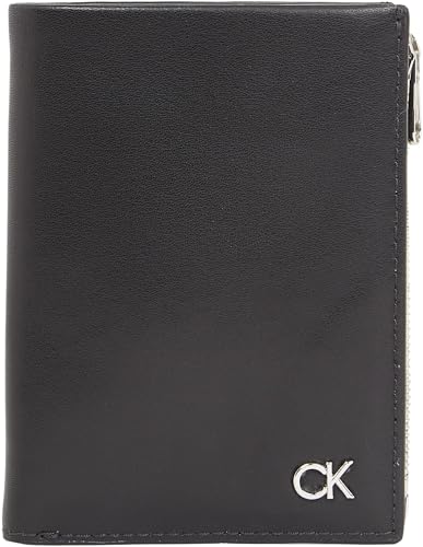 Calvin Klein Herren Geldbeutel Metal Trifold mit Abnehmbarer Münztasche, Schwarz (Ck Black), Einheitsgröße von Calvin Klein