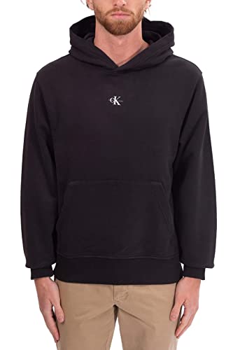 Calvin Klein Herren Micro Monologo Hoodie Sweatshirt, schwarzes, L von Calvin Klein