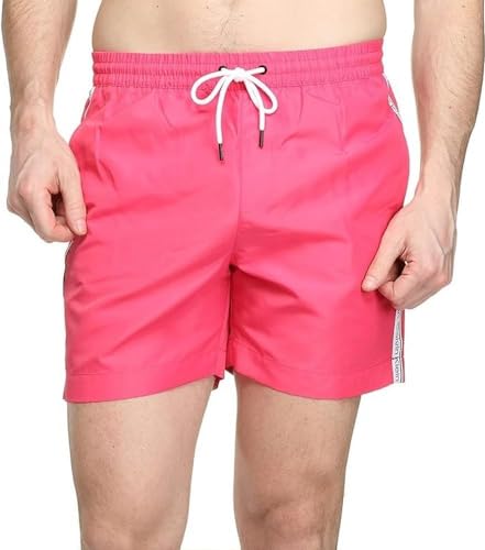 Calvin Klein Herren Badehose Medium Drawstring Lang, Rosa (Pink Flash), M von Calvin Klein