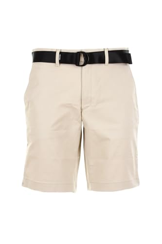 Calvin Klein Herren Modern Twill Slim Belt K10K111788 Shorts, Beige (Stony Beige), 32W von Calvin Klein