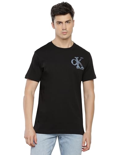 Calvin Klein Herren Monogram Teej30J325498 Meta-Monogramm-T-Shirt, Black (Ck Black), L von Calvin Klein