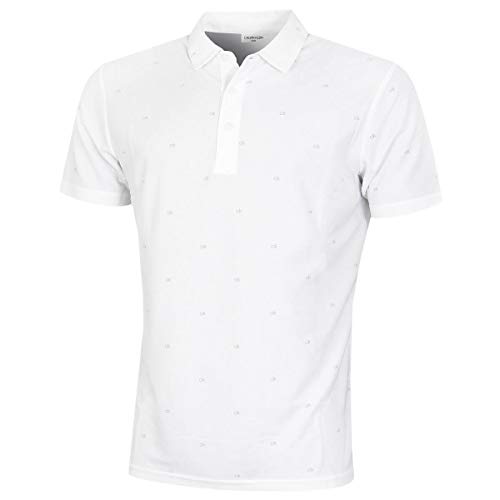 Calvin Klein Herren Monogramm Poloshirt - Weiß - M. von Calvin Klein