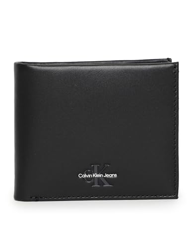 Calvin Klein Jeans Herren Portemonnaie Monogram Soft Bifold aus Leder, Schwarz (Black), Onesize von Calvin Klein