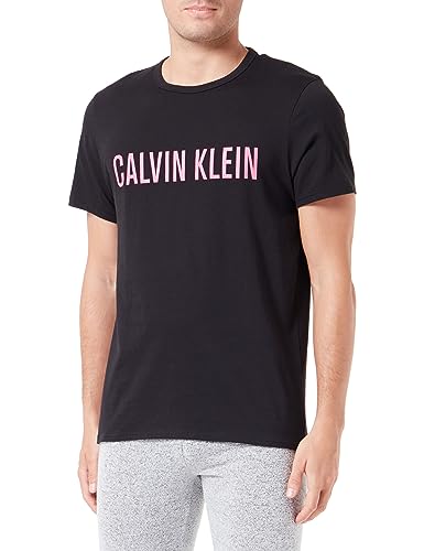 Calvin Klein Herren S/S Crew Neck 000NM1959E T-Shirt, Schwarz (Black W/Fuchsia Rose), L von Calvin Klein