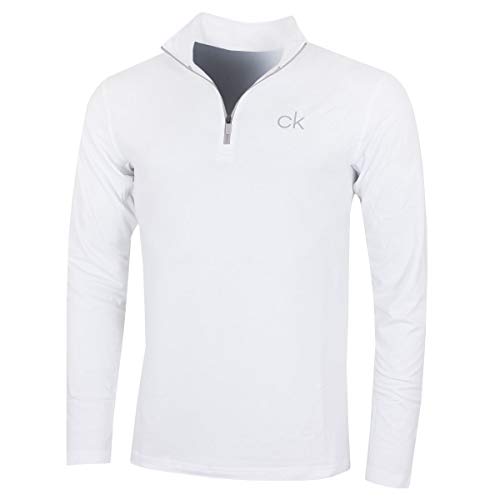 Calvin Klein Herren Newport Half Zip Golfshirt, Weiß Sport, 3XL von Calvin Klein