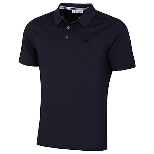 Calvin Klein Herren North Coast Feuchtigkeitsdochtes Poloshirt - Marine - S von Calvin Klein