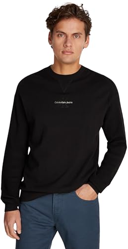 Calvin Klein Herren Pullover Monologo Sweater Strickpullover, Ck Black (Schwarz), L von Calvin Klein