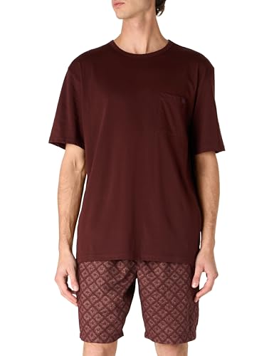 Calvin Klein Herren Pyjama-Set Kurz, Braun (Tr BRWN Top/Puls D PRT Tr BRWN BTM), L von Calvin Klein