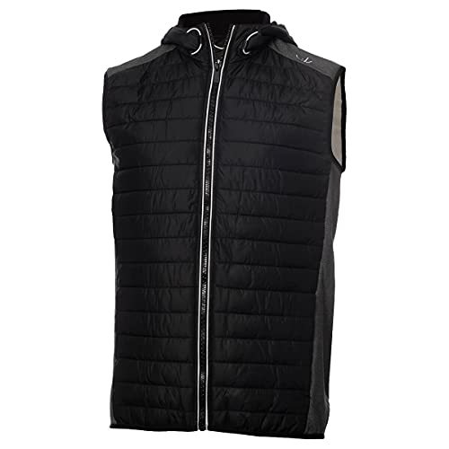 Calvin Klein Herren Redwood Hooded Hybrid Leichter Gilet - Charcoal Marl - L von Calvin Klein