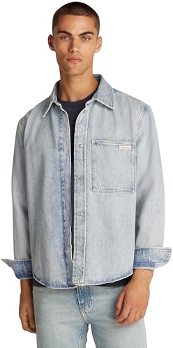 Calvin Klein Herren Regular Dj30J327021 L/S Shirt, Denim Light, XS von Calvin Klein
