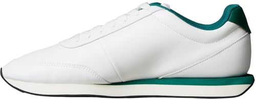 Calvin Klein Herren Runner Sneaker Retro aus Leder, Mehrfarbig (Bright White/Galapagos), 45 von Calvin Klein