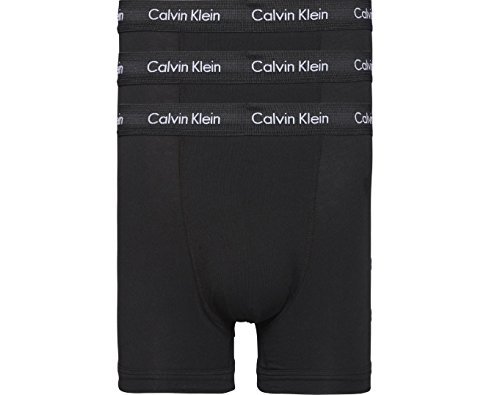 Calvin Klein Herren 3er Pack Boxershorts Trunks Baumwolle mit Stretch, Schwarz (Black W Black Wb), XL von Calvin Klein